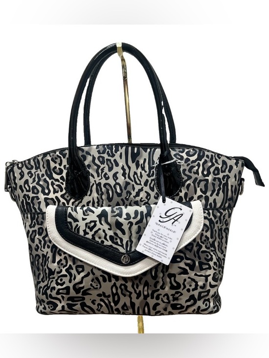 Grace Adele Handbags - Vintage Grace Adele Black & Gray Leopard-Print Tote